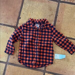 Cat & Jack plaid button down long sleeve shirt NWT